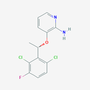 molecular formula C13H11Cl2FN2O B1405416 (S)-3-(1-(2,6-Dichloro-3-fluorophenyl)-ethoxy)pyridin-2-amine CAS No. 1448326-32-6