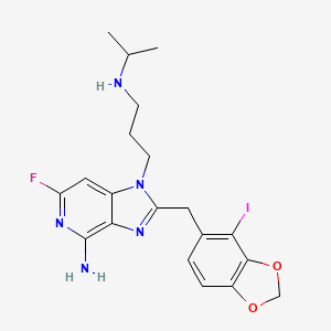6-Fluoro-2-((4-iodobenzo[d][1,3]dioxol-5-yl)methyl)-1-(3-(isopropylamino)propyl)-1H-imidazo[4,5-c]pyridin-4-amine