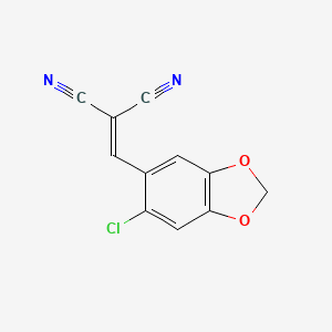 molecular formula C11H5ClN2O2 B14054316 [(6-Chloro-1,3-benzodioxol-5-yl)methylidene]propanedinitrile 