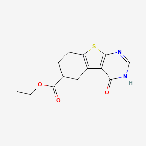 molecular formula C13H14N2O3S B1405435 Ethyl 4-hydroxy-5,6,7,8-tetrahydrobenzo-[4,5]thieno[2,3-d]pyrimidine-6-carboxylate CAS No. 1447956-28-6