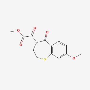 molecular formula C14H14O5S B14054357 Methyl 2-(8-methoxy-5-oxo-2,3,4,5-tetrahydrobenzo[b]thiepin-4-yl)-2-oxoacetate 