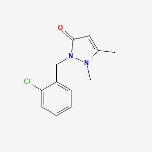 molecular formula C12H13ClN2O B14054364 2-(2-Chlorobenzyl)-1,5-dimethyl-1H-pyrazol-3(2H)-one 
