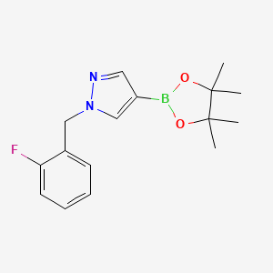 molecular formula C16H20BFN2O2 B1405437 1-[(2-fluorophenyl)methyl]-4-(4,4,5,5-tetramethyl-1,3,2-dioxaborolan-2-yl)-1H-pyrazole CAS No. 1415825-05-6