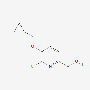 molecular formula C10H12ClNO2 B1405439 [6-Chloro-5-(cyclopropylmethoxy)pyridin-2-yl]methanol CAS No. 1431534-22-3