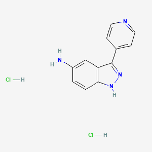 molecular formula C12H12Cl2N4 B1405441 3-Pyridin-4-yl-1H-indazol-5-ylamine dihydrochloride CAS No. 1427195-08-1