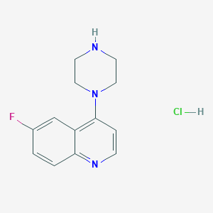 molecular formula C13H15ClFN3 B1405442 6-氟-4-(哌嗪-1-基)喹啉盐酸盐 CAS No. 1333249-32-3