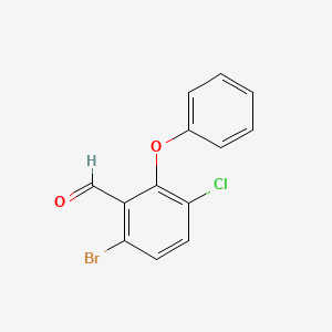 molecular formula C13H8BrClO2 B1405443 6-Bromo-3-chloro-2-phenoxybenzaldehyde CAS No. 1799420-86-2