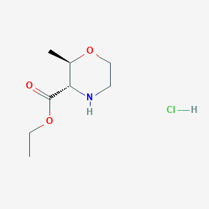 molecular formula C8H16ClNO3 B14054436 Ethyl (2R,3S)-2-methylmorpholine-3-carboxylate hcl 