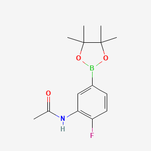 molecular formula C14H19BFNO3 B1405444 N-(2-Fluoro-5-(4,4,5,5-tetramethyl-1,3,2-dioxaborolan-2-yl)phenyl)acetamide CAS No. 1638329-59-5