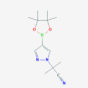 molecular formula C13H20BN3O2 B1405445 2-甲基-2-(4-(4,4,5,5-四甲基-1,3,2-二氧杂硼环-2-基)-1H-吡唑-1-基)丙腈 CAS No. 2095779-29-4