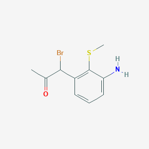 molecular formula C10H12BrNOS B14054461 1-(3-Amino-2-(methylthio)phenyl)-1-bromopropan-2-one 
