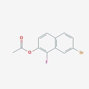 molecular formula C12H8BrFO2 B1405448 7-溴-1-氟萘-2-基乙酸酯 CAS No. 1799434-50-6