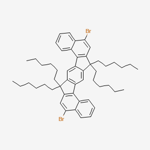 molecular formula C52H64Br2 B14054485 Benzo[g]benz[6,7]indeno[1,2-b]fluorene, 5,13-dibromo-7,7,15,15-tetrahexyl-7,15-dihydro- 