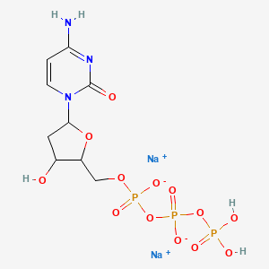molecular formula C9H14N3Na2O13P3 B14054495 Disodium;[[5-(4-amino-2-oxopyrimidin-1-yl)-3-hydroxyoxolan-2-yl]methoxy-oxidophosphoryl] phosphono phosphate 