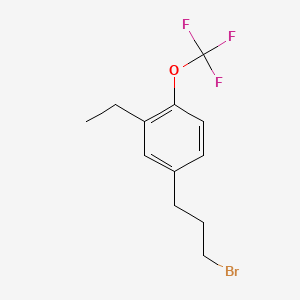 molecular formula C12H14BrF3O B14054503 1-(3-Bromopropyl)-3-ethyl-4-(trifluoromethoxy)benzene 