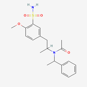 molecular formula C20H26N2O4S B14054511 N-((R)-1-(4-methoxy-3-sulfamoylphenyl)propan-2-yl)-N-((R)-1-phenylethyl)acetamide 