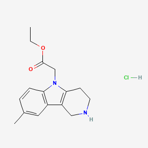 B1405452 Ethyl (8-methyl-1,2,3,4-tetrahydro-5H-pyrido[4,3-b]indol-5-yl)acetate hydrochloride CAS No. 866460-81-3