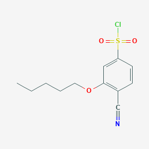 molecular formula C12H14ClNO3S B1405454 4-Cyano-3-pentyloxybenzenesulfonyl chloride CAS No. 942199-55-5