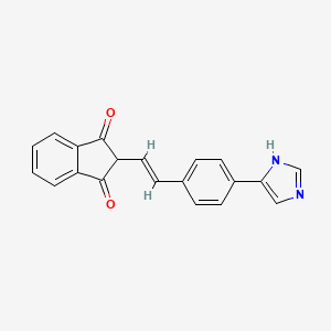 molecular formula C20H14N2O2 B1405455 (E)-2-(4-(1H-Imidazol-4-yl)styryl)-1H-indene-1,3(2H)-dione CAS No. 1799442-82-2