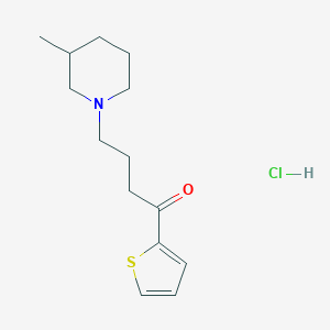 molecular formula C14H22ClNOS B140546 1-Butanone, 4-(3-methyl-1-piperidinyl)-1-(2-thienyl)-, hydrochloride CAS No. 143380-86-3