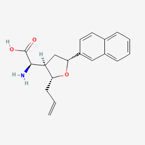 molecular formula C19H21NO3 B14054631 (R)-2-((2R,3R,5R)-2-Allyl-5-(naphthalen-2-YL)tetrahydrofuran-3-YL)-2-aminoacetic acid 