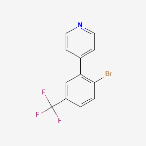 molecular formula C12H7BrF3N B1405465 4-(2-Bromo-5-(trifluoromethyl)phenyl)pyridine CAS No. 1443376-52-0