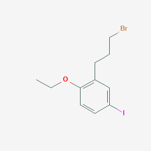 molecular formula C11H14BrIO B14054652 1-(3-Bromopropyl)-2-ethoxy-5-iodobenzene 