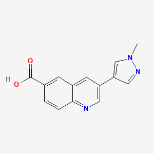 molecular formula C14H11N3O2 B1405467 3-(1-甲基-1H-吡唑-4-基)喹啉-6-羧酸 CAS No. 1635407-37-2