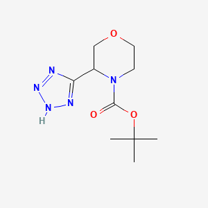 molecular formula C10H17N5O3 B1405469 tert-Butyl 3-(2H-tetrazol-5-yl)morpholine-4-carboxylate CAS No. 863646-43-9
