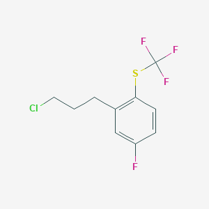 molecular formula C10H9ClF4S B14054693 1-(3-Chloropropyl)-5-fluoro-2-(trifluoromethylthio)benzene 