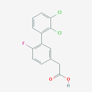 molecular formula C14H9Cl2FO2 B14054717 (2',3'-Dichloro-6-fluoro-biphenyl-3-yl)-acetic acid 