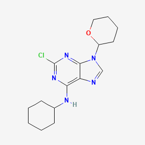 molecular formula C16H22ClN5O B1405472 2-Chloro-n-cyclohexyl-9-(tetrahydro-2h-pyran-2-yl)-9h-purin-6-amine CAS No. 1246532-45-5