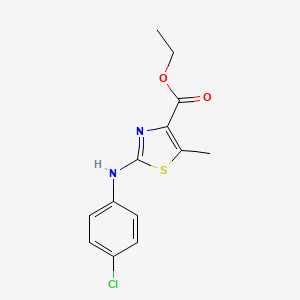 molecular formula C13H13ClN2O2S B1405479 2-(4-Chloro-phenylamino)-5-methyl-thiazole-4-carboxylic acid ethyl ester CAS No. 855531-10-1