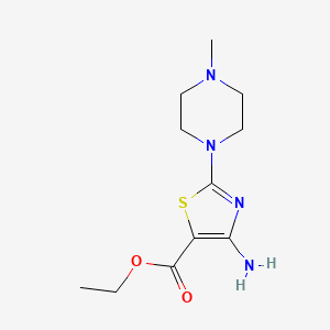 molecular formula C11H18N4O2S B1405493 4-氨基-2-(4-甲基哌嗪-1-基)-1,3-噻唑-5-羧酸乙酯 CAS No. 1334498-23-5