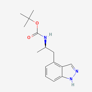 molecular formula C15H21N3O2 B14054931 (R)-tert-butyl (1-(1H-indazol-4-yl)propan-2-yl)carbamate 