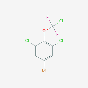 molecular formula C7H2BrCl3F2O B1405494 5-Bromo-1,3-dichloro-2-[chloro(difluoro)methoxy]benzene CAS No. 1417567-29-3
