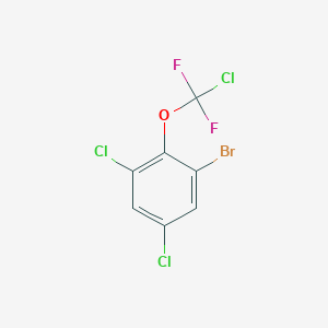 molecular formula C7H2BrCl3F2O B1405495 1-Bromo-3,5-dichloro-2-[chloro(difluoro)methoxy]benzene CAS No. 1417568-02-5