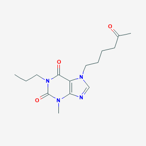 molecular formula C15H22N4O3 B140550 3-Methyl-7-(5-oxohexyl)-1-propylxanthine CAS No. 55242-58-5