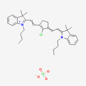 molecular formula C37H46Cl2N2O4 B1405500 1-butyl-2-((E)-2-((E)-3-(2-((E)-1-butyl-3,3-dimethylindolin-2-ylidene)ethylidene)-2-chlorocyclopent-1-en-1-yl)vinyl)-3,3-dimethyl-3H-indol-1-ium perchlorate CAS No. 110992-70-6