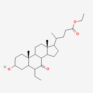 molecular formula C28H46O4 B14055045 (3alpha,5beta,6alpha)-6-Ethyl-3-hydroxy-7-oxo-cholan-24-oicacid ethylester 