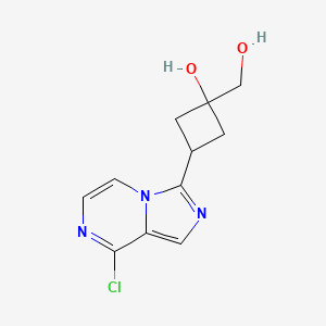 molecular formula C11H12ClN3O2 B14055055 3-(8-Chloroimidazo[1,5-a]pyrazin-3-yl)-hydroxymethylcyclobutanol 
