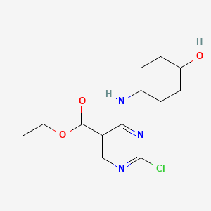 molecular formula C13H18ClN3O3 B14055098 Ethyl 2-chloro-4-(((1s,4s)-4-hydroxycyclohexyl)amino)pyrimidine-5-carboxylate 
