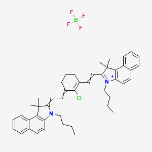 3-butyl-2-((E)-2-((E)-3-((E)-2-(3-butyl-1,1-dimethyl-1,3-dihydro-2H-benzo[e]indol-2-ylidene)ethylidene)-2-chlorocyclohex-1-en-1-yl)vinyl)-1,1-dimethyl-1H-benzo[e]indol-3-ium tetrafluoroborate