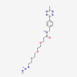 molecular formula C19H27N8O4+ B14055279 Methyltetrazine-amino-PEG3-azide 