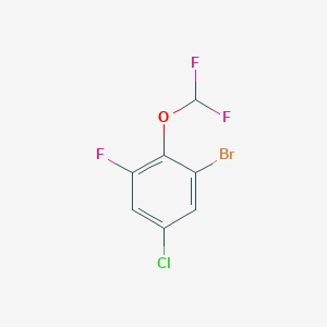 molecular formula C7H3BrClF3O B1405537 1-Bromo-5-chloro-2-(difluoromethoxy)-3-fluoro-benzene CAS No. 1417567-82-8