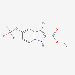 molecular formula C12H9BrF3NO3 B1405539 3-溴-5-(三氟甲氧基)-1H-吲哚-2-羧酸乙酯 CAS No. 1227955-21-6