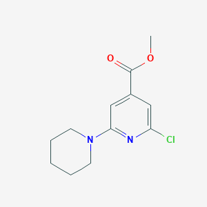 molecular formula C12H15ClN2O2 B1405543 Methyl 2-chloro-6-(piperidin-1-yl)isonicotinate CAS No. 1227955-17-0