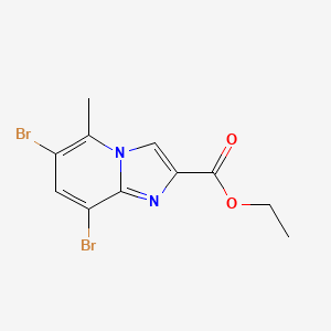 molecular formula C11H10Br2N2O2 B1405547 Ethyl 6,8-dibromo-5-methylimidazo[1,2-a]pyridine-2-carboxylate CAS No. 859787-43-2