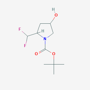molecular formula C10H17F2NO3 B14055484 Tert-butyl 2-(difluoromethyl)-4-hydroxypyrrolidine-1-carboxylate 