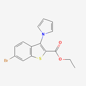 molecular formula C15H12BrNO2S B1405551 6-溴-3-(1H-吡咯-1-基)-1-苯并噻吩-2-羧酸乙酯 CAS No. 1227955-06-7